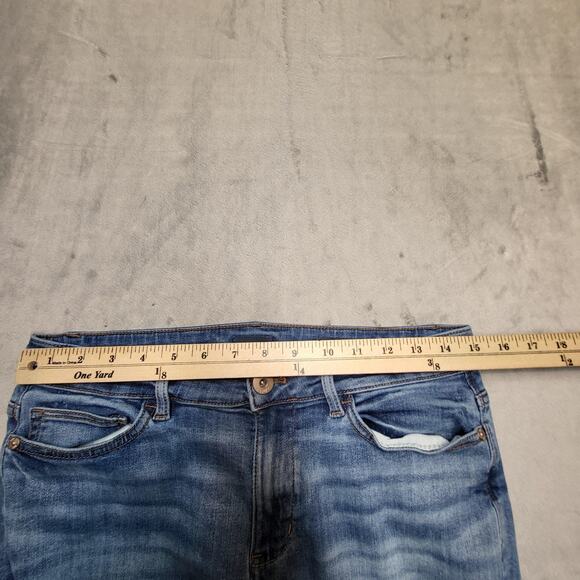 J. Jill Denim Jeans Womens 8P Blue Demi Boot Cut Stretch Raw Frayed Hem Petite - Picture 9 of 11